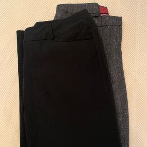 Bundle:  2 trousers.  One black, one gray tweed.  Both size 18.